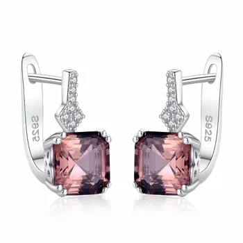 

Brand Fine Topaz&925 Sterling Silver Stud Earring In color smoke or white Silver Earring Jewelry for women Charm Daily