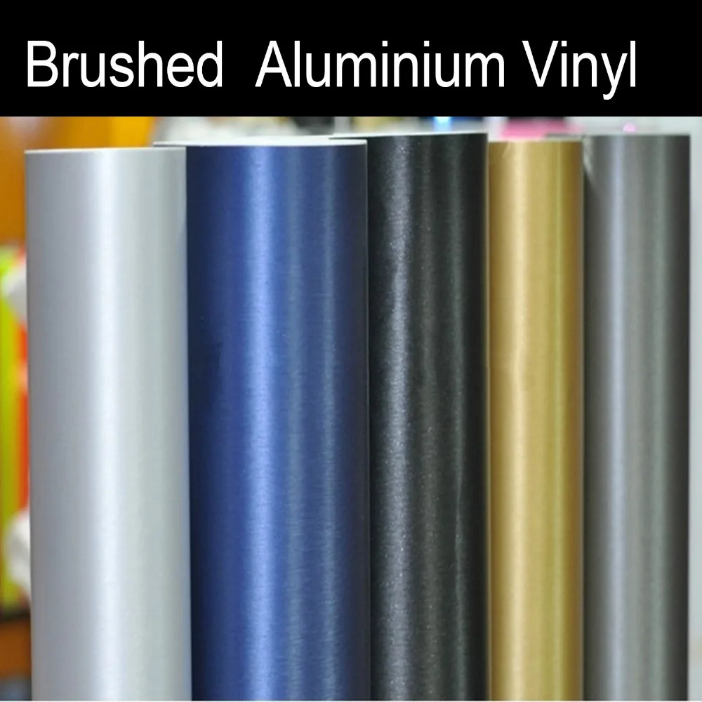 1.52x30m(5x98ft) Brushed steel Aluminium Vinyl Vehicle Wrap Film Roll