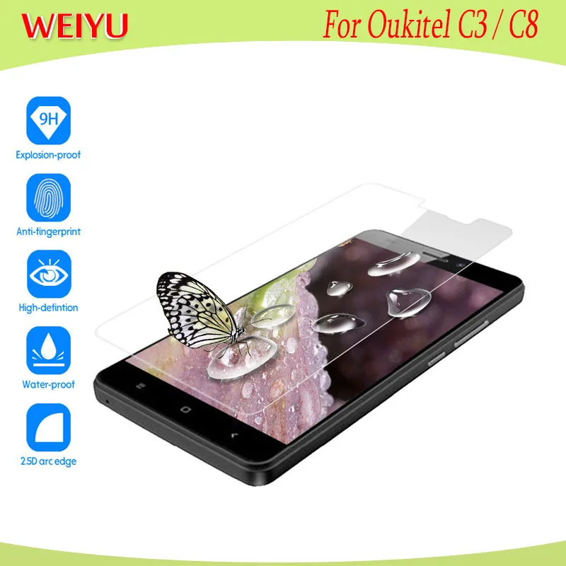 Tempered Glass 5.5 inch For Oukitel C8 Screen Protector Phone Replacement Easy To Install Film 5.0 C3 | Мобильные телефоны и