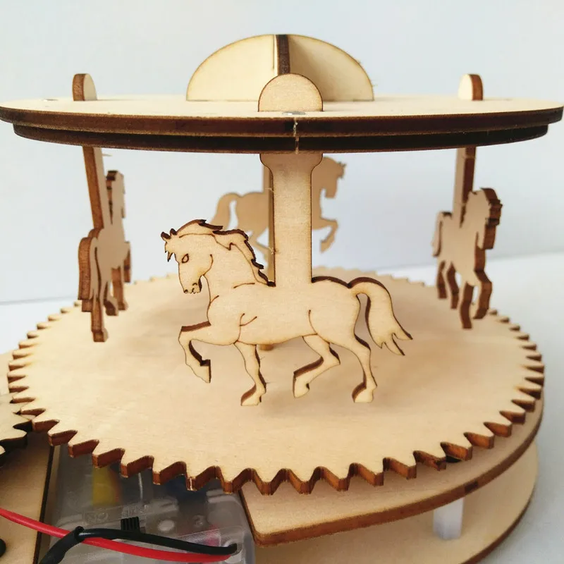 Happyxuan Funny Kids DIY Inventions Science Toys Technology Light Control Wood Carousel Horse School Projects Kits Educational Happyxuan Funny Kids DIY Inventions Science Toys Technology Light Control Wood Carousel Horse School Projects Kits Educational