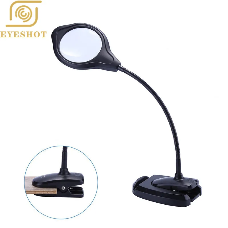

LED Magnifying Lamp, PSIVEN Dimmable 2 in 1 Clamp Table & Desk Lamp, Daylight Bright Magnifier Task Lamp, 4.3'' Extra Large Lens