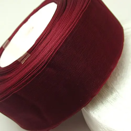 

(10 yards/lot) 2'' (50mm) wine color organza ribbons wholesale gift wrapping decoration Christmas ribbons D048