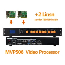 Video processor with 2pcs linsn ts802d sending card like magnimage led-500b video controller for musical festival event led wall