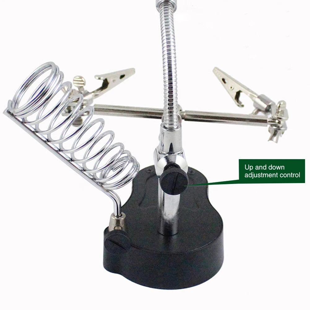

360 Degree LED Light Adjustable Soldering Iron Stand Helping Hand Durable Repair Holder Magnifier Multifunctional Workshop