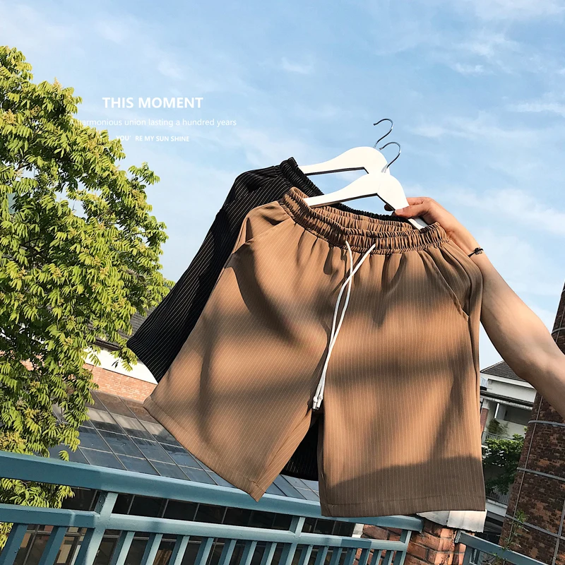 Летние Новые шорты мужские модные полосатые повседневные пляжные брюки мужские уличные тренды дикие хип хоп свободные пять брюки мужская одежда