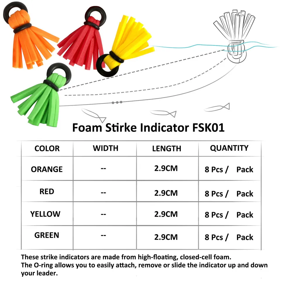 4-pcs Yarn Strike Indicator Small High Visibility for Fly-Fishing Nymphing