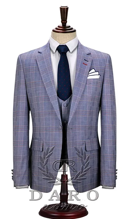 DARO мужской костюм 3 шт смокинг приталенный для свадебного платья Костюмы Блейзер брюки и жилет DR8189 - Цвет: DR8189-2