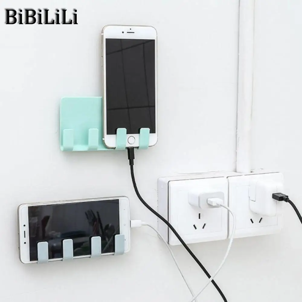 

Hot Phone Charger Wall Mounted 4 Hooks Storage Hanger Rack Bathroom Hanging Holder phone holder phone stand phone accessories