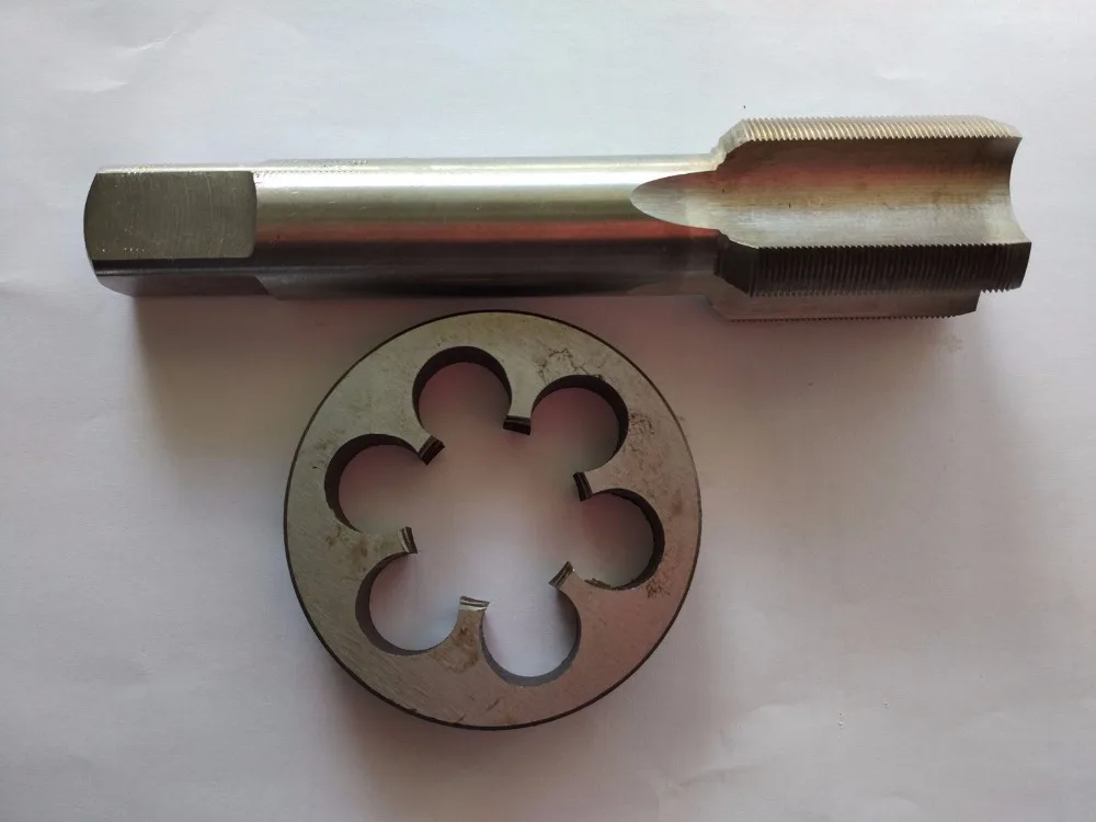 1pcHSS Machine M9 X 0.75mm Plug Tap and 1pc M9 X 0.75mm Die Threading Tool Right