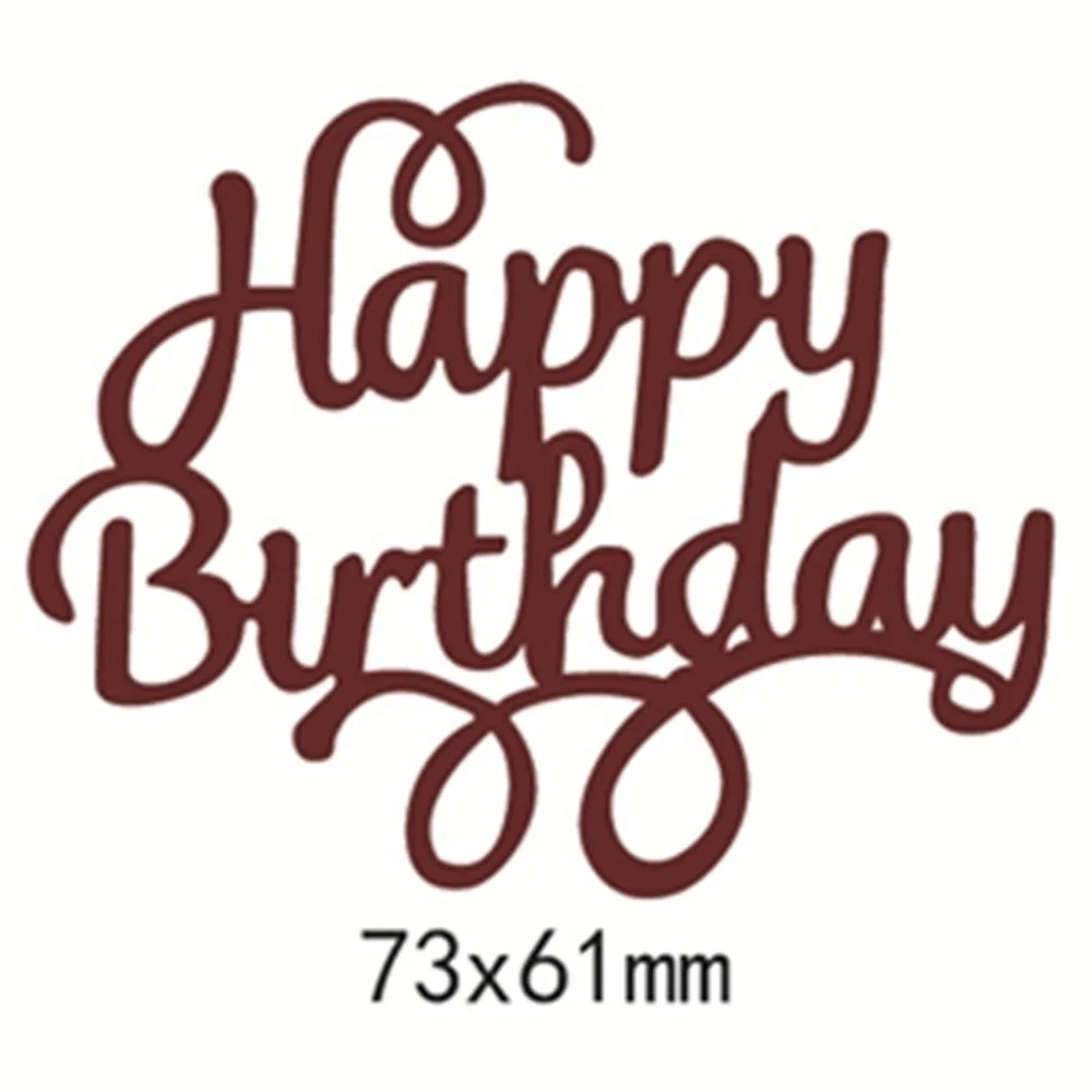 

Happy Birthday Metal Cutting Dies for Scrapbooking DIY Album Embossing Folder Paper Cards Maker Template Decor Stencils Crafts