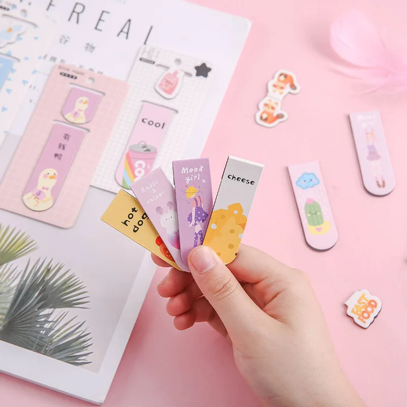

3 pcs Magnetic bookmark Cartoon duck Book Mark message Cards bookmark for books/Share/book markers/tab for books/stationery