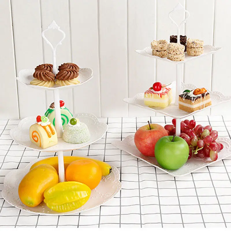 

High Quality 3 Tier Cake Stand Tray Decor Round Cupcake Wedding Birthday Party Afternoon Tea Cake Stand