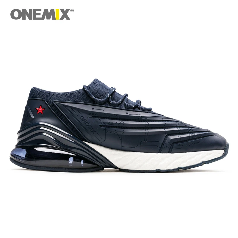 ONEMIX Air Cushion Mens Running Shoes Sports 270 Leather Shoes Shock Absorption Cushion Soft Energy Midsole Outdoor Jogging Shoe