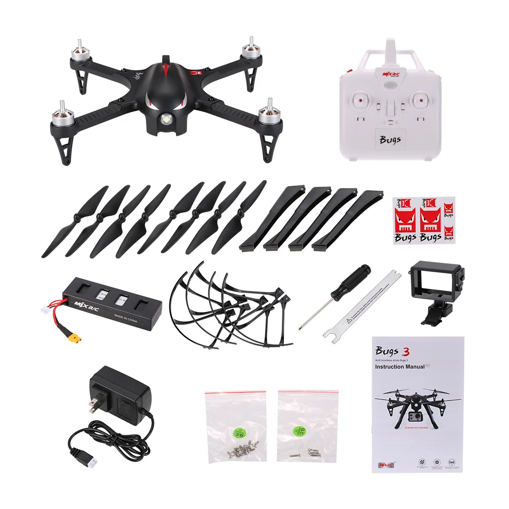 MJX Bugs 3 2.4G 6Axis Gyro Brushless Motor Independent ESC Drone Support for C4000 Gopro 34 XiaoYi Action Camera RC Quad Dron (3)