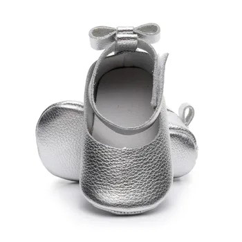 

High quality solid Genuine Leather Baby moccasins toddler boys girls mary jane ballet Shoes bow first walkers soft soled shoes