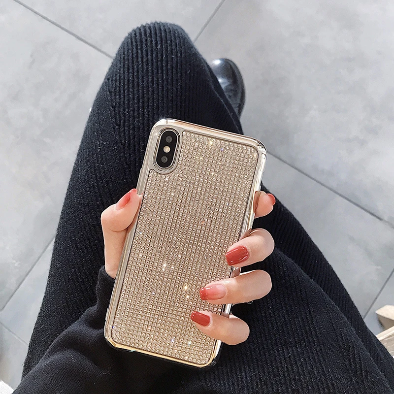 

VZD anti-drop rhinestone soft shell for iphone8plus mobile phone shell 6s for iphone x/xs max/xr all-inclusive tide female i7plu