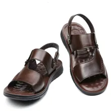 Мужские модные сандалии; мужские шлепанцы; кожаная обувь; летние пляжные сандалии; повседневная мягкая мужская обувь; шлепанцы; Zapatos; большие размеры 47