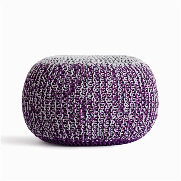 Ручная вязка пуфик-оттоманка Удобная подставка для ног и табурет ручная вязка пол табурет пуф для гостиной, спальни и под столом - Цвет: Purple Color