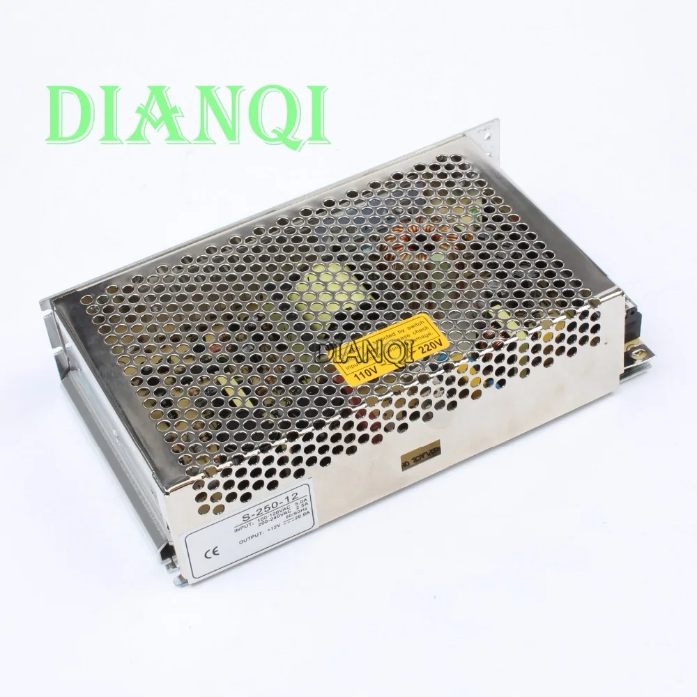 DIANQI S 250 12 светодиодный выключатель питания Вт В 20A ac dc преобразователь блок