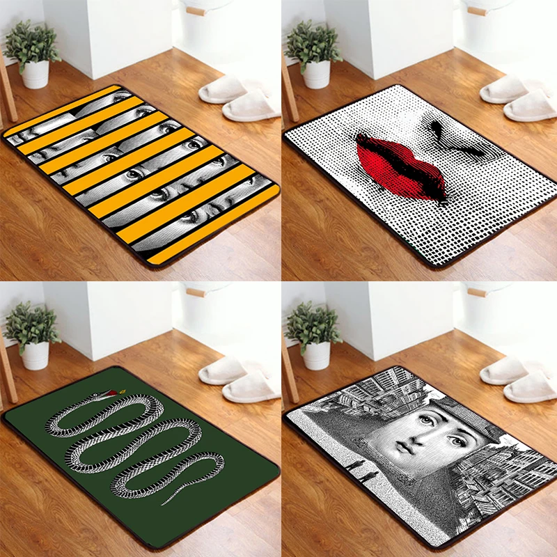 Billig Kreative Bad Matte Absorbiert Schlamm Fußmatte Nicht Slip Tür Matte Boden Schmutz Trapper Matten Eingang Teppich Menschliches Gesicht Tier Fisch pad