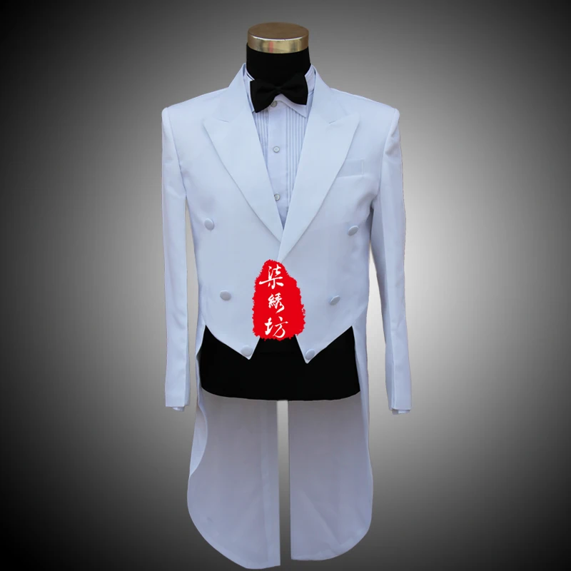 Мужские черные белые костюмы пиджак брюки торжественное платье мужской костюм комплект мужские свадебные костюмы Жених смокинги для мужчин блейзер