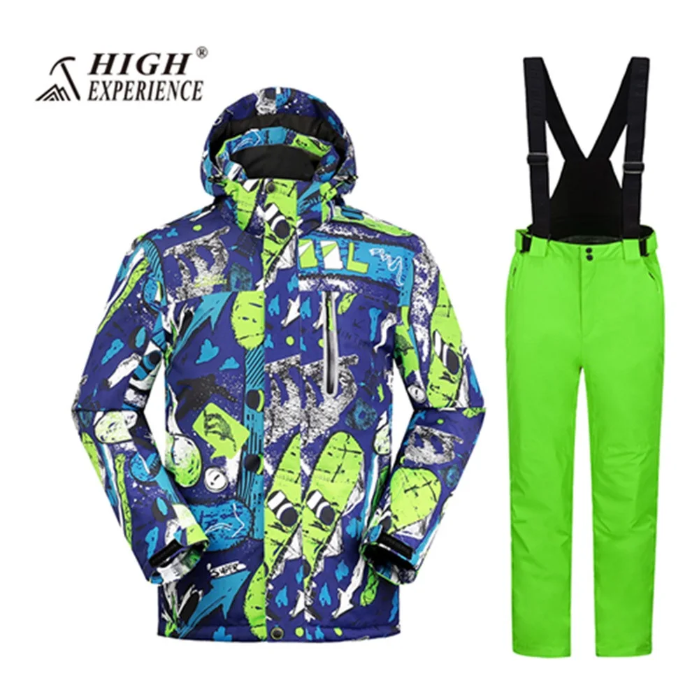 Wintersport snowboard chaqueta de esquí pantalones de nieve esquí de montaña para los hombres esquí caliente impermeable jas esqui skiwear
