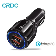 CRDC автомобильное зарядное устройство Quick Charge 3,0 Автомобильное usb-устройство для зарядки телефона быстрое зарядное устройство для iPhone samsung Xiaomi и т. д. QC 2,0 совместимое автомобильное зарядное устройство