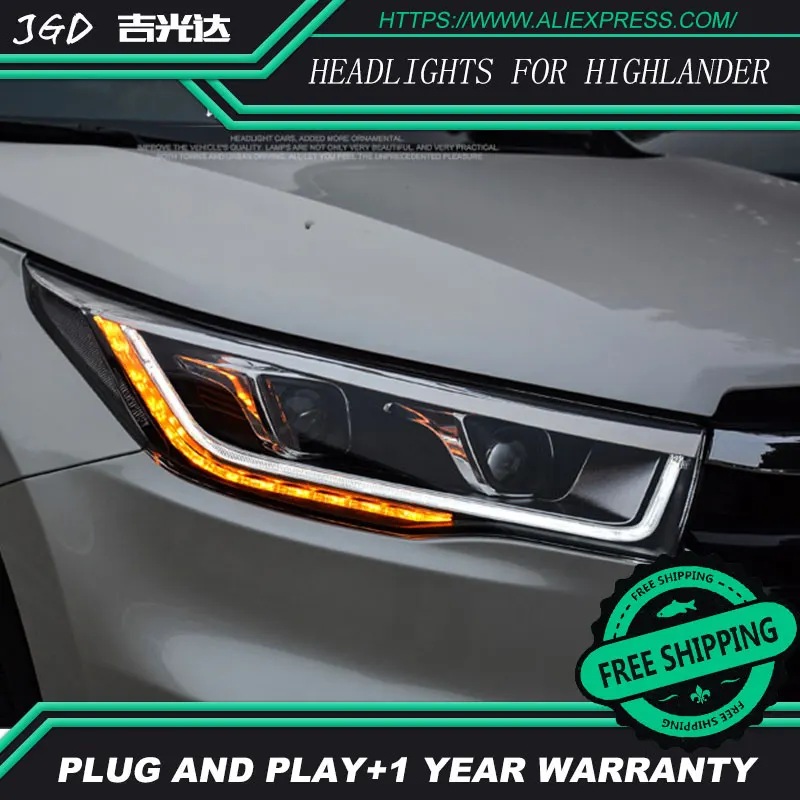 Free shipping ! Car styling LED HID Rio LED headlights Head Lamp case for Toyota Highlander 2015 Bi-Xenon Lens low beam Free shipping ! Car styling LED HID Rio LED headlights Head Lamp case for Toyota Highlander 2015 Bi-Xenon Lens low beam