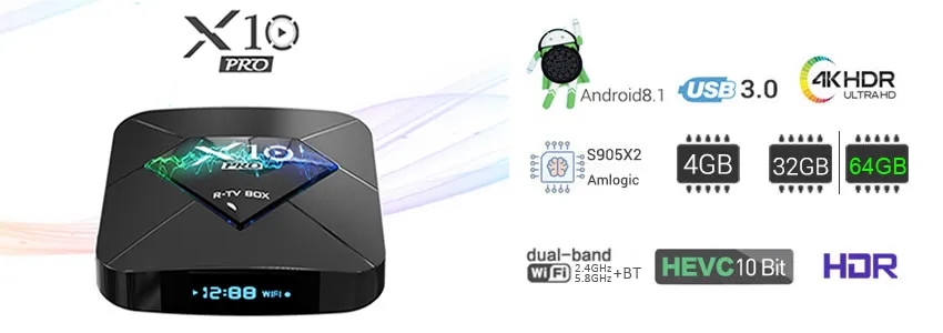 Android 9,0 смарт-ТВ коробка H96 MAX 3318 4 Гб Оперативная память 64 Гб Встроенная память с двумя камерами, процессор Rockchip RK3318 BT4.0 USB3.0 2,4G 5G двойной WI-FI 3D 4 K