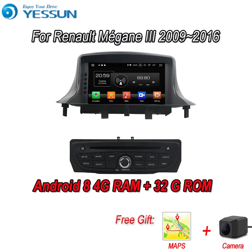 

YESSUN Android 8.0 4G RAM For Renault Megane III Car Navigation GPS Multimedia Player mirror link Separate Radio Touch Screen