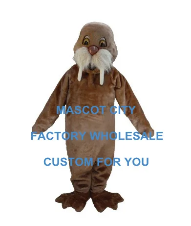 Best Price Light Brown Walrus Mascot Costume Lovely Sea Animals Mascotte Outfit Suit Fancy Dress Party Carnival SW695 | Тематическая