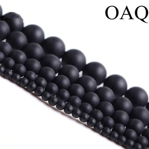 Бусины из натурального камня 4-14 мм круглые матовые оптовые черные бусины тусклый полированный оникс Сердолик черные бусины из камня для изготовления ювелирных изделий - изображение