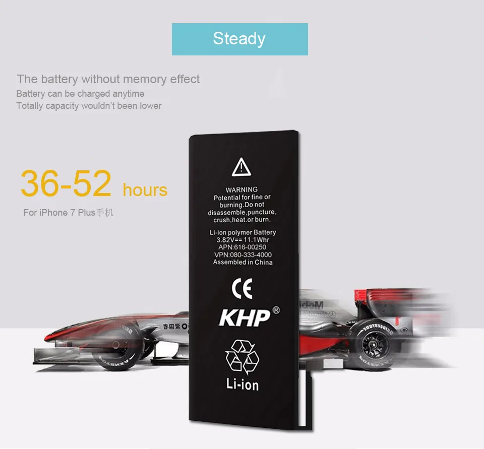 Новинка KHP телефон батарея для iPhone 7 Plus емкость 2900 мАч ремонтные инструменты 0 цикл Замена батареи наклейка