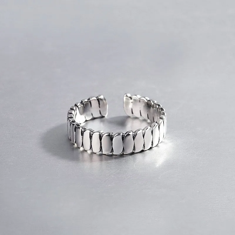 Ретро мульти-стиль Открытое кольцо толстая цепочка полое сердце нерегулярное регулируемое кольцо на палец для женщин модное ювелирное изделие