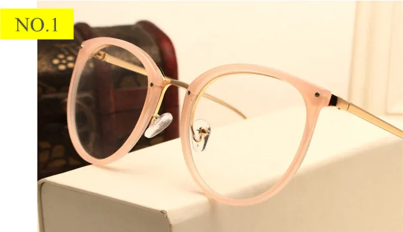 Imwete, винтажные очки для близорукости, оправа для женщин, прозрачные линзы, Классические оптические очки для глаз, Ретро стиль, металлические дизайнерские оправы для очков - Цвет оправы: Pink