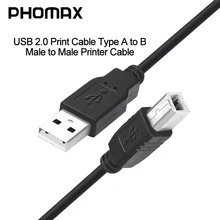 PHOMAX USB 2.0 Print Cable USB Type A to B Male to Male Printer Cable For Canon Epson HP ZJiang Label Printer DAC USB Printer