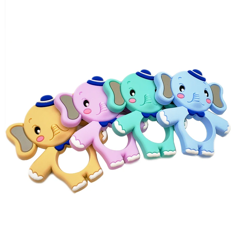 

1pc Food Grade Silicone Baby Teether Beads Elephant DIY Chew Necklace Nursing Tool Toddler Teething Toys Charms Gift BPA Free