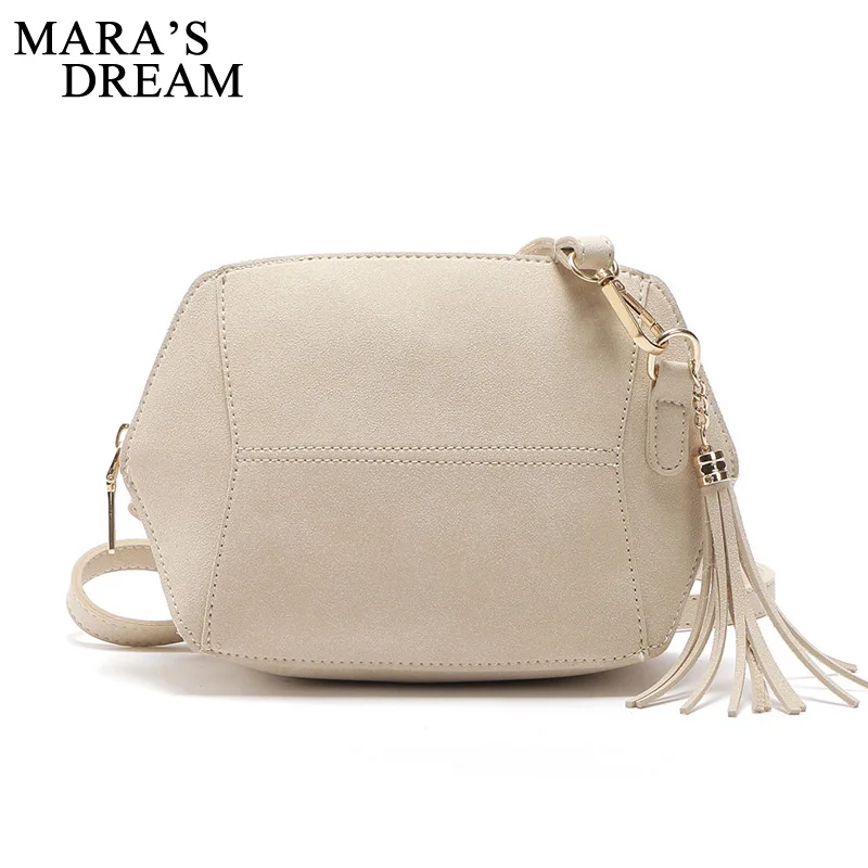 Mara's Dream, женская кожаная сумка на плечо, одноцветная сумка на молнии с кисточками, сумка через плечо, сумка монета ракушка