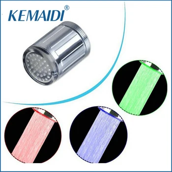

KEMAIDI LED Light No Battery Automatic Temperature Sensor Glow Shower/Bathroom Sink Vessel Water Faucet Tap Dropshipping