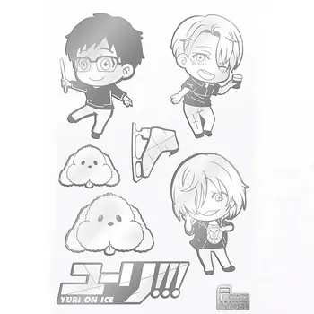 

7pcs/set YURI!!! on ICE 3D Metal DIY Anime Stickers Mobile Phone Sticker Laptop Sticker for Children