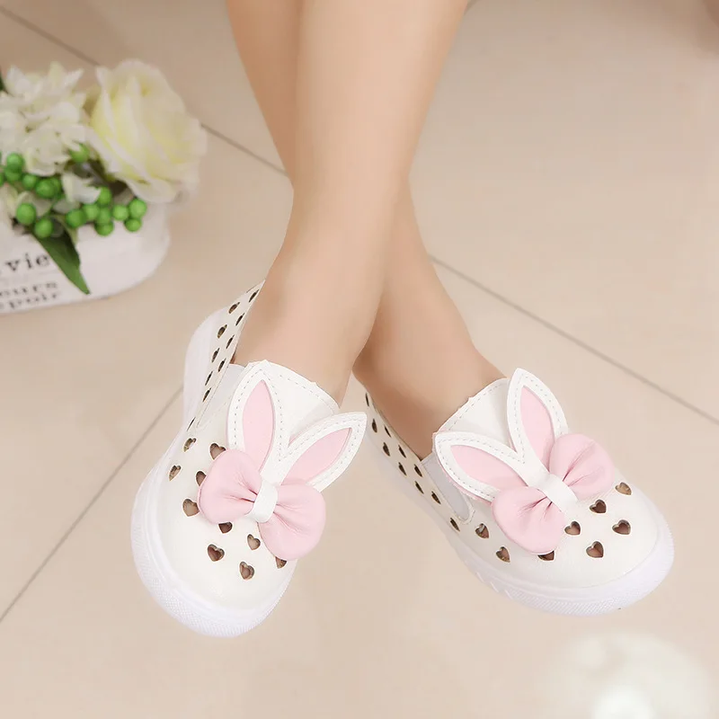 2018 Spring Summer Fashion Kids Shoes Girls Sandals New Brand Design  Sport Shoes Running Bow Breathable Rabbit Shoe for Girl