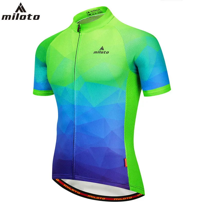Men Fluorescent Cycling Jersey Short Sleeve Reflective Full Zipper Bike
