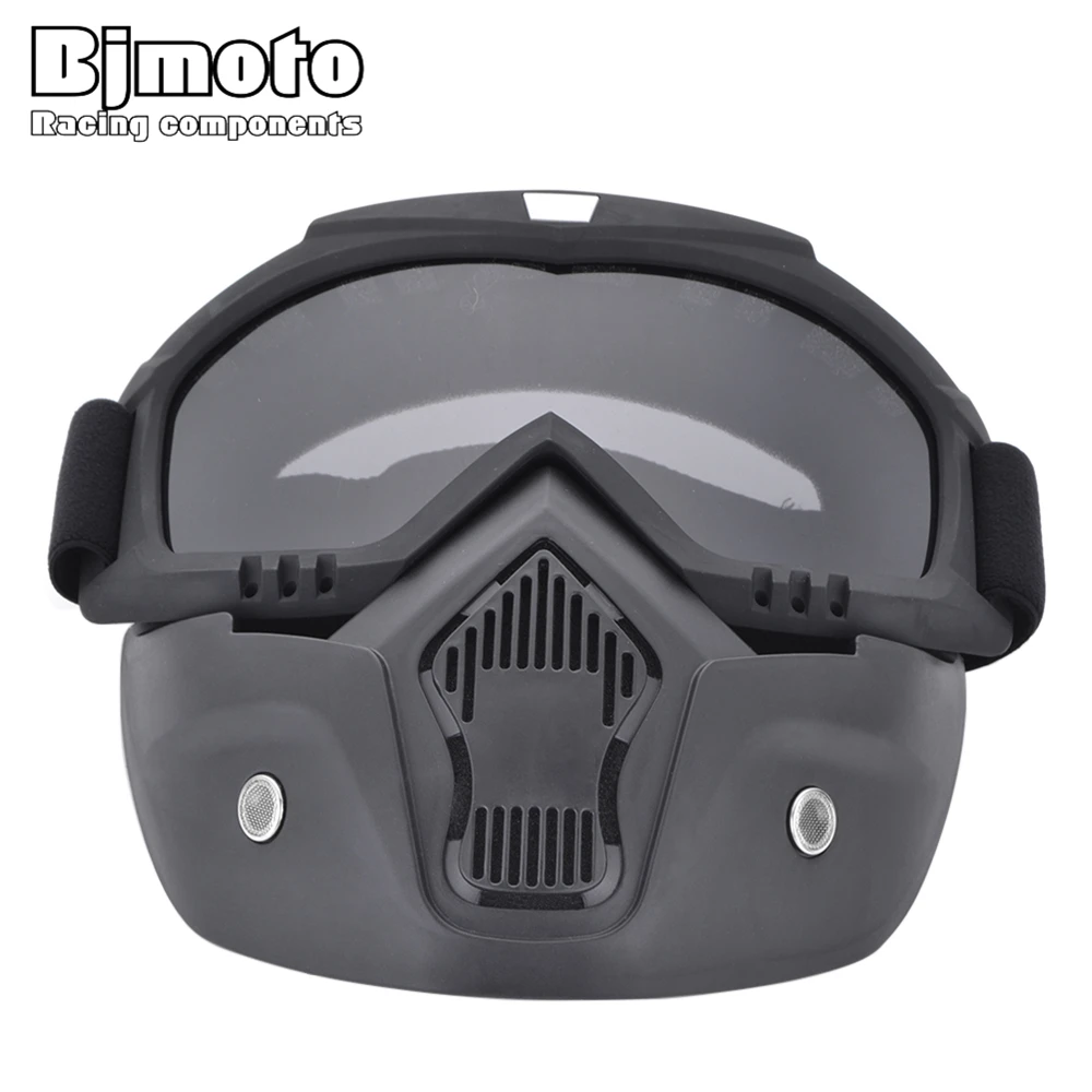 

BJMOTO Motorcycle Detachable Mask Goggle Outdoor Bicycles Dirtbike Goggles Windproof Moto Open Face Helmet Cross Masks Glasses
