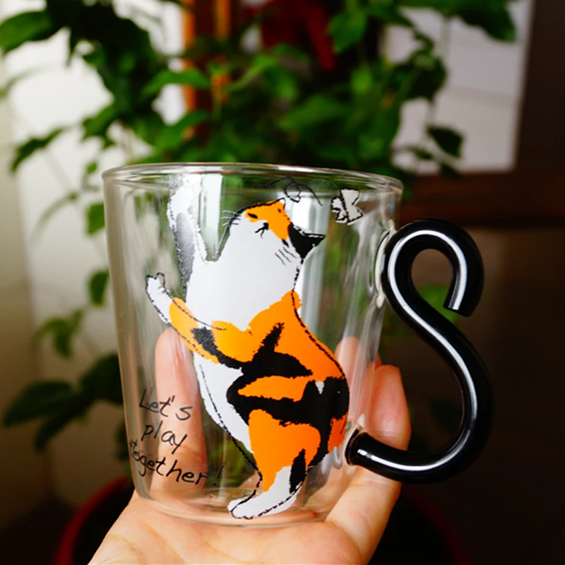 

Cat glass mug