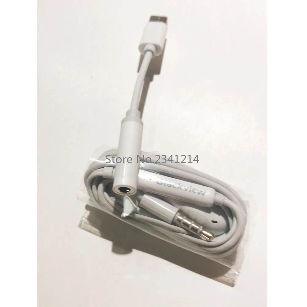 

Blackview BV9000 Original Earphone 3.5mm Type-C Headphone Cable Converter+New Earphone Headset For Blackview BV9000 Pro