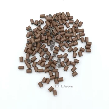 

Freeshipping - 10000pcs 4.5mm With Silicone Copper Tube Rings Links Beads / Black D-Brown Brown L-Brown D-Blonde Blonde