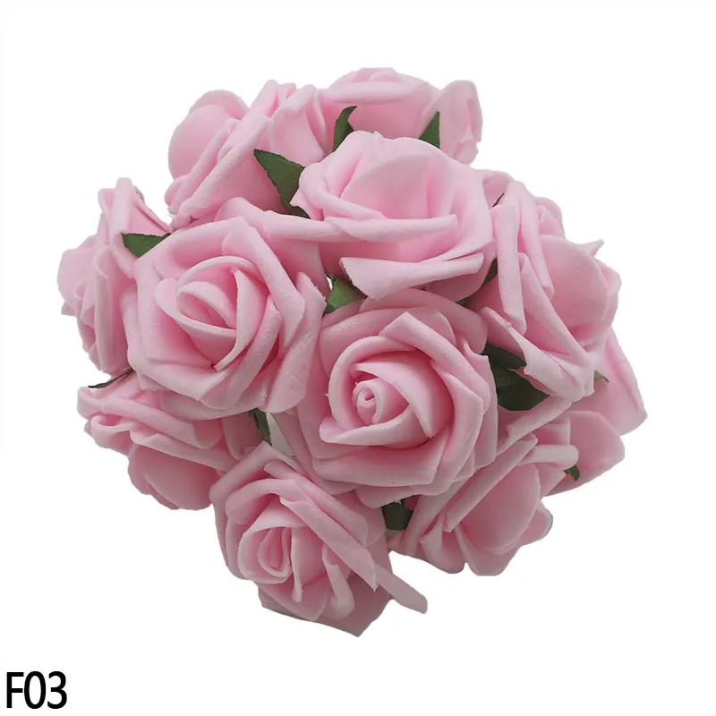 4 см мини ПЭ пена розовые цветочные головки искусственные шелковые цветы для дома и сада DIY свадебные декоративные цветы венки декоративные принадлежности - Цвет: F03