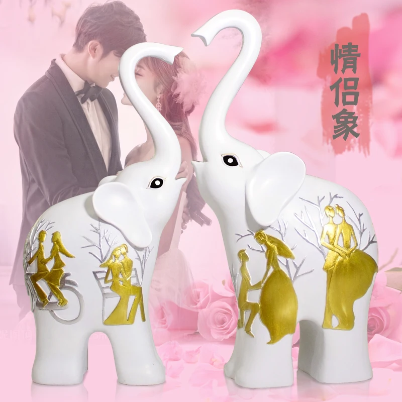 European Style Living Room Tv Cabinet Elephant Ornaments Lucky