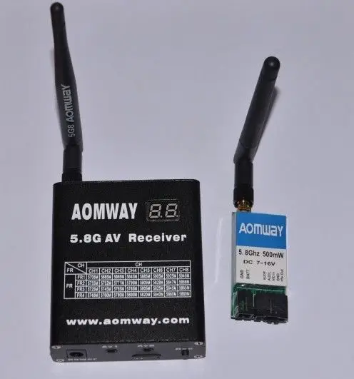 Aomway 5.8G 500mW AV Transmitter + Receiver DVR Recorder w/3.5dbi Antenna FPV