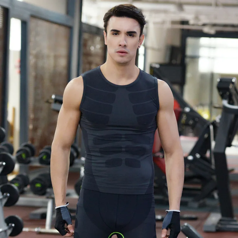 

Men slimming vest tops waist belly stomach shapewear posture corrector shirt tight chest shaper